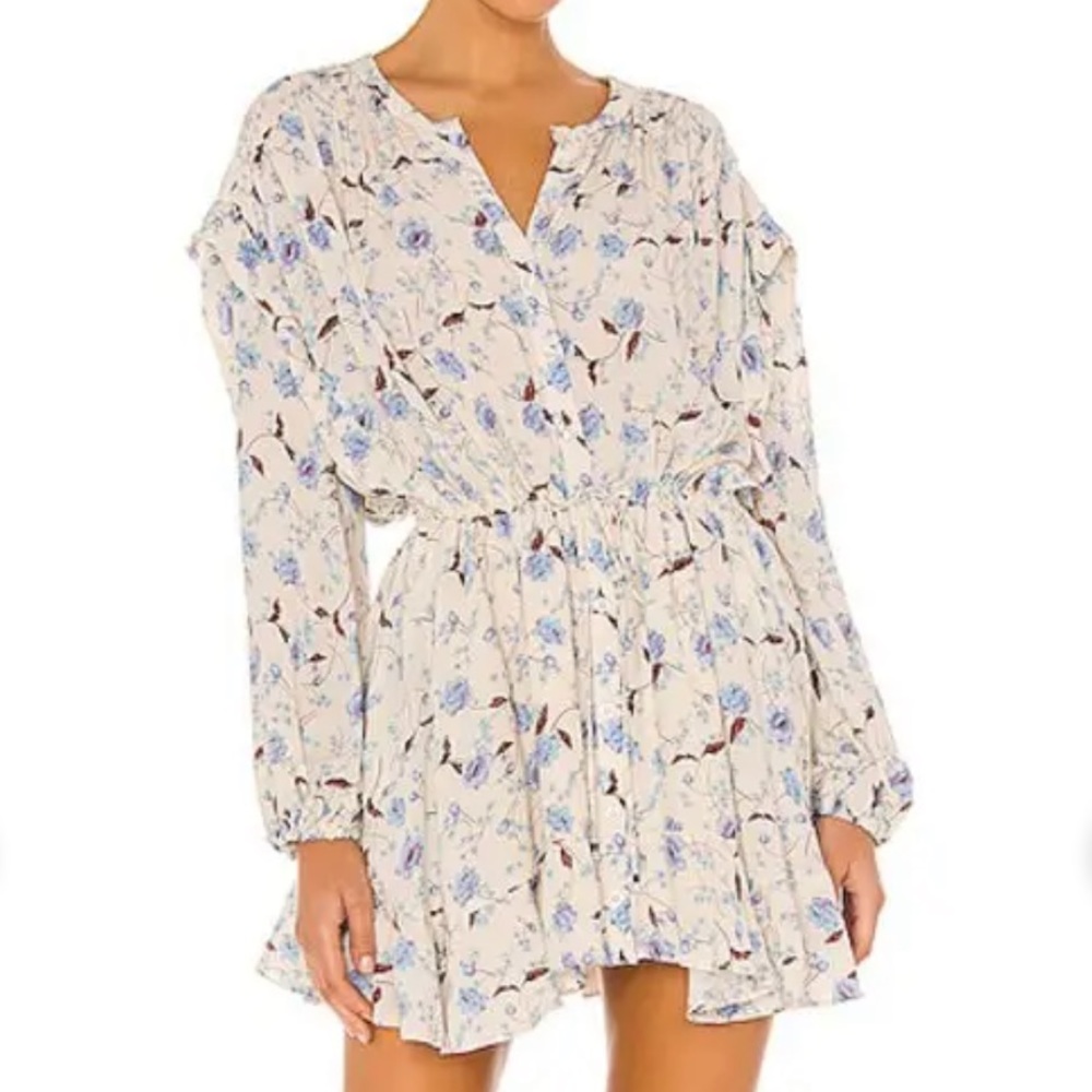 Free People Flower Fields Mini Dress in Light Combo - Ivory Size L